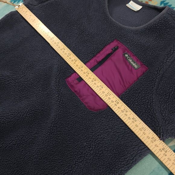 Columbia Women's West Bend Sherpa Crewneck Pullover Purple Medium Granola Gorp - Picture 4 of 7